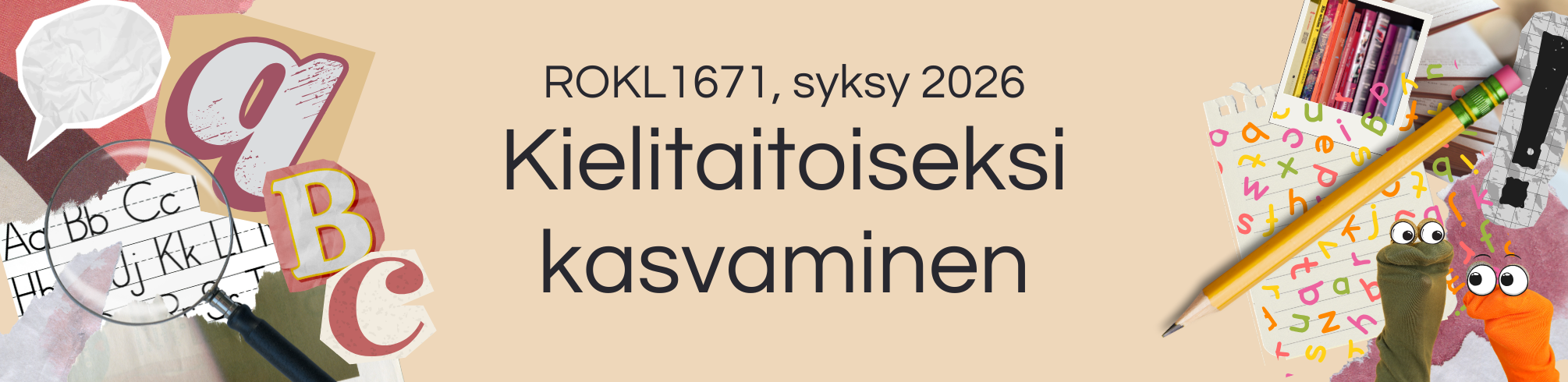 Banneri, jossa lukee kurssin nimi.