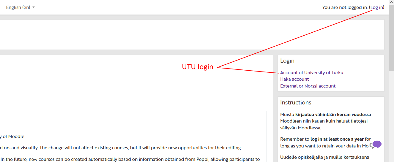 How to login to Moodle with UTU Account